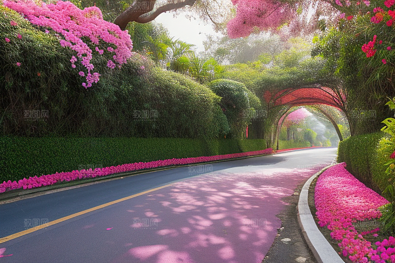 盛夏花海厦门环岛路的绚丽三角梅