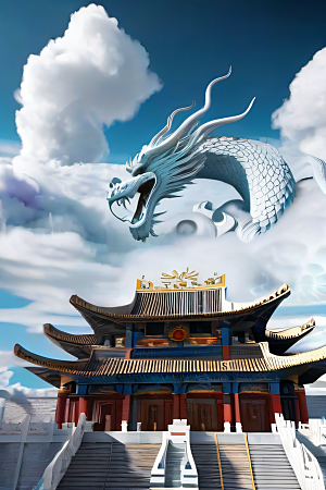 超现实的天宫神话传说中的梦幻之地