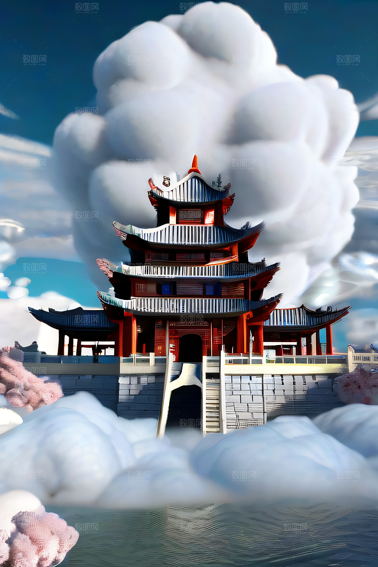 超现实的天宫神话传说中的梦幻之地