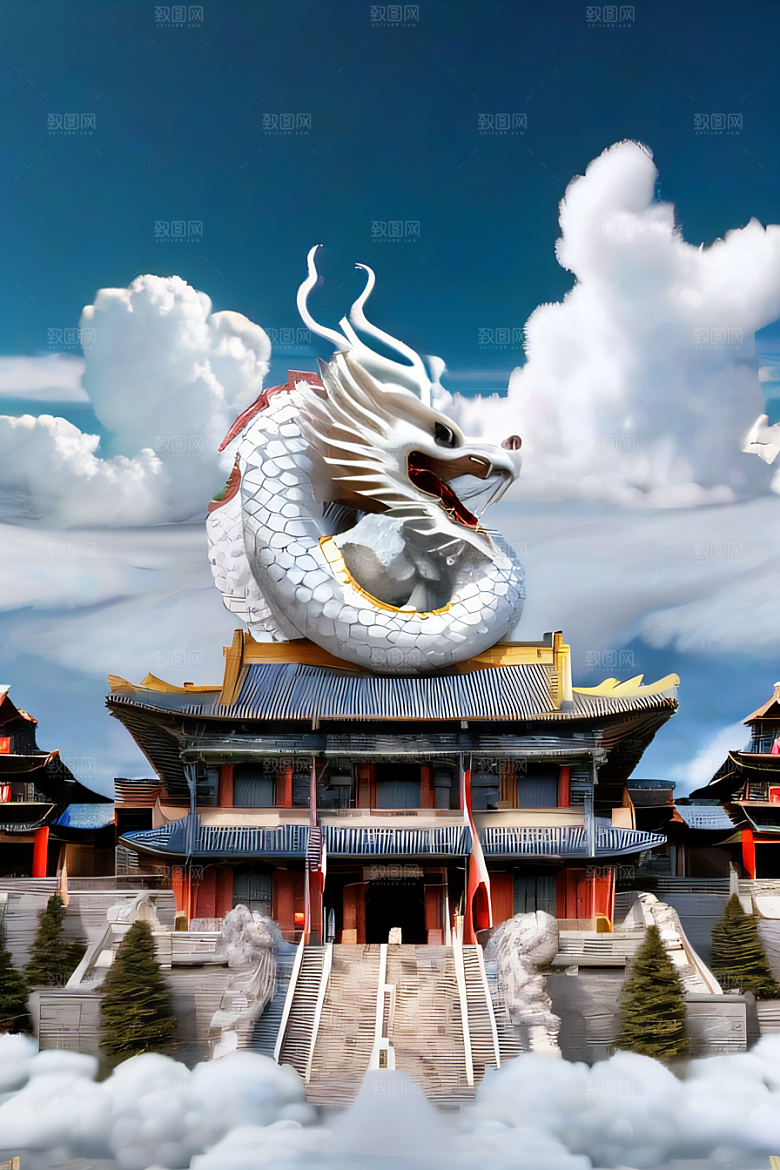 超现实的天宫神话传说中的梦幻之地