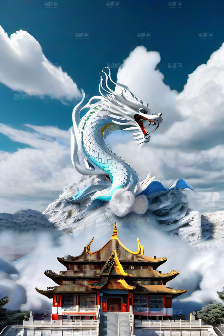 超现实的天宫神话传说中的梦幻之地
