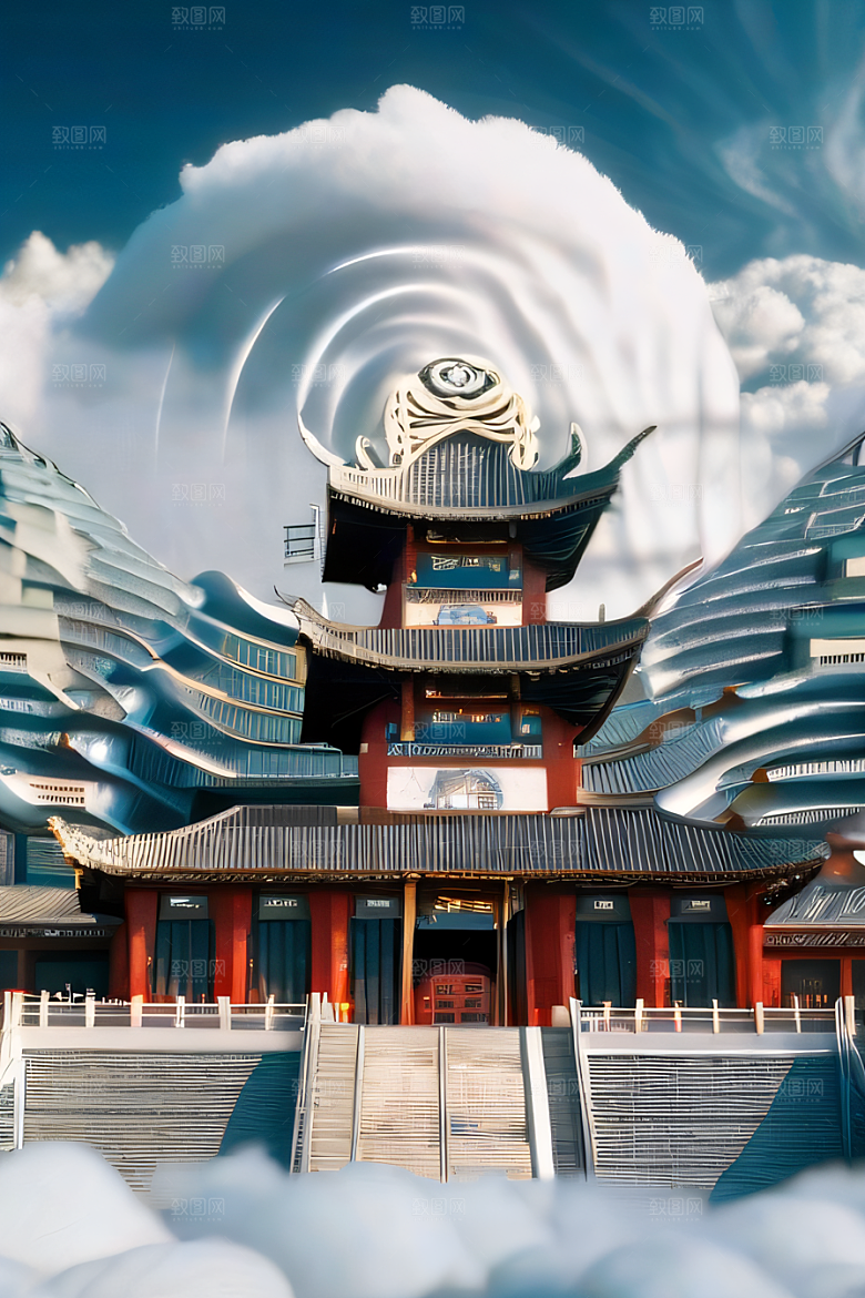 华丽的天宫神话传说中的梦幻之地