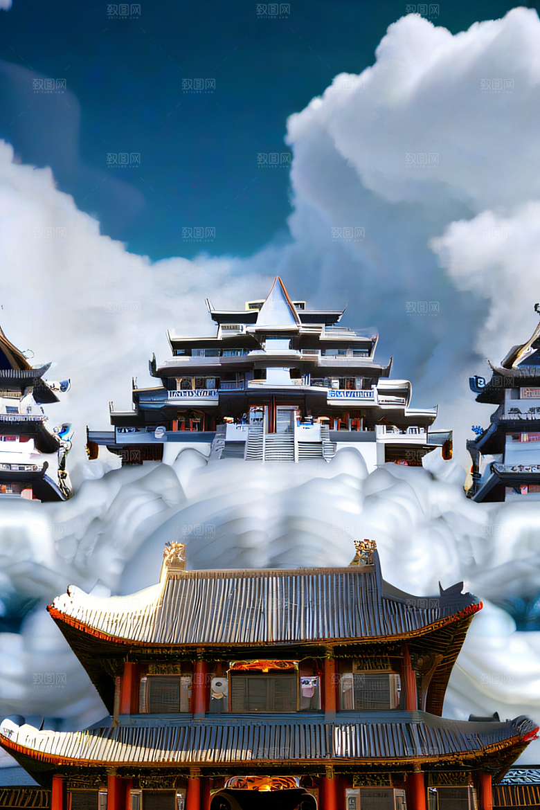 华丽的天宫神话传说中的梦幻之地