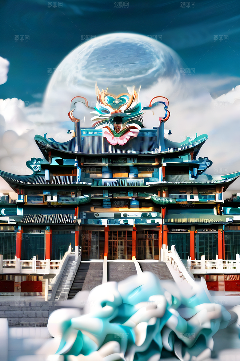 华丽的天宫神话传说中的梦幻之地