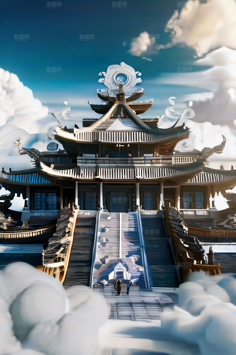 华丽的天宫神话传说中的梦幻之地