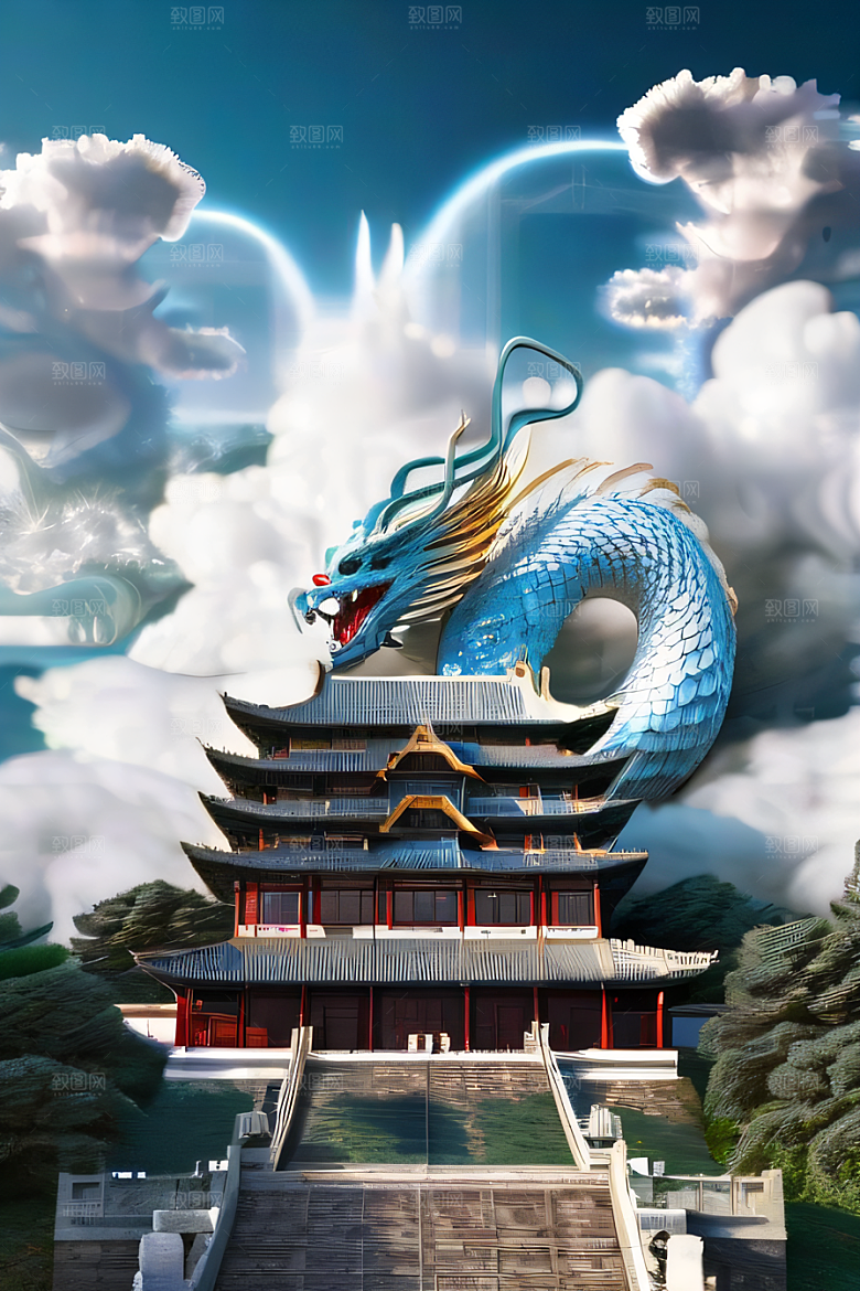 华丽的天宫神话传说中的梦幻之地