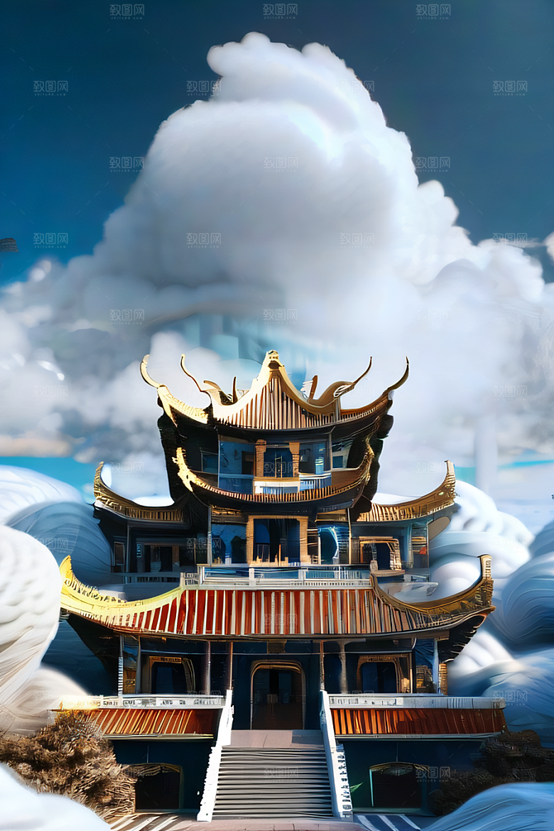 华丽的天宫神话传说中的梦幻之地