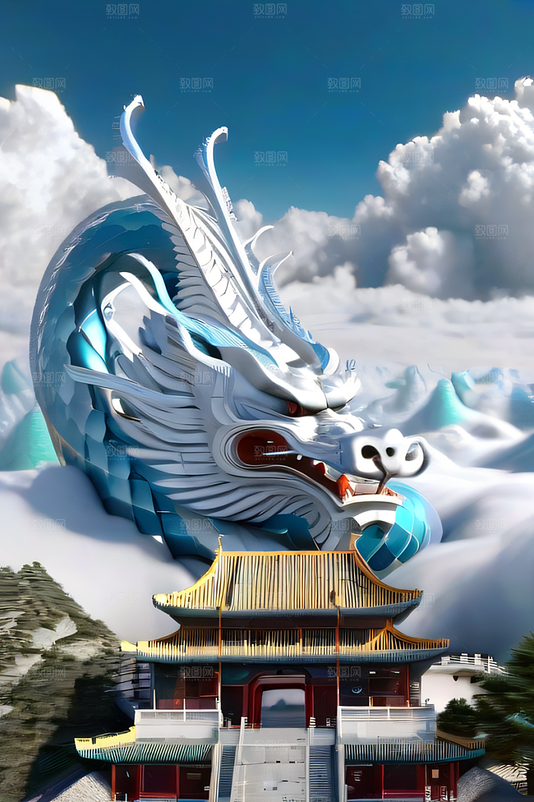 华丽的天宫神话传说中的梦幻之地