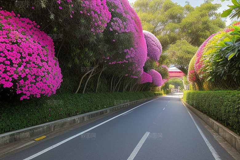 花海奇观厦门环岛路的绽放三角梅