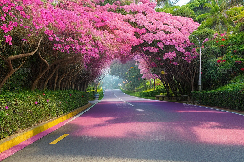 花海奇观厦门环岛路的绽放三角梅