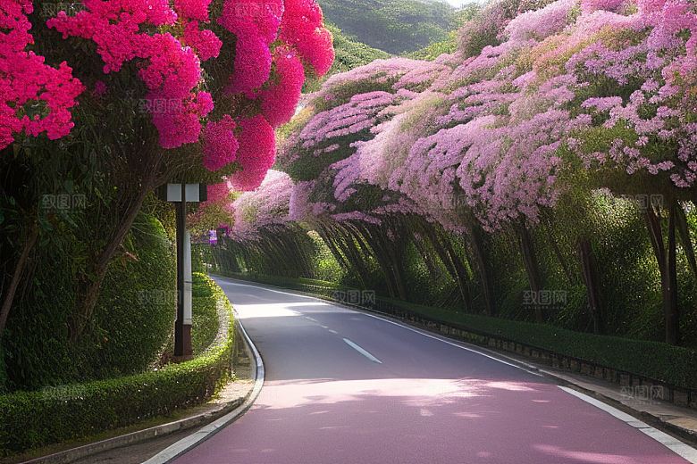 花海奇观厦门环岛路的绽放三角梅
