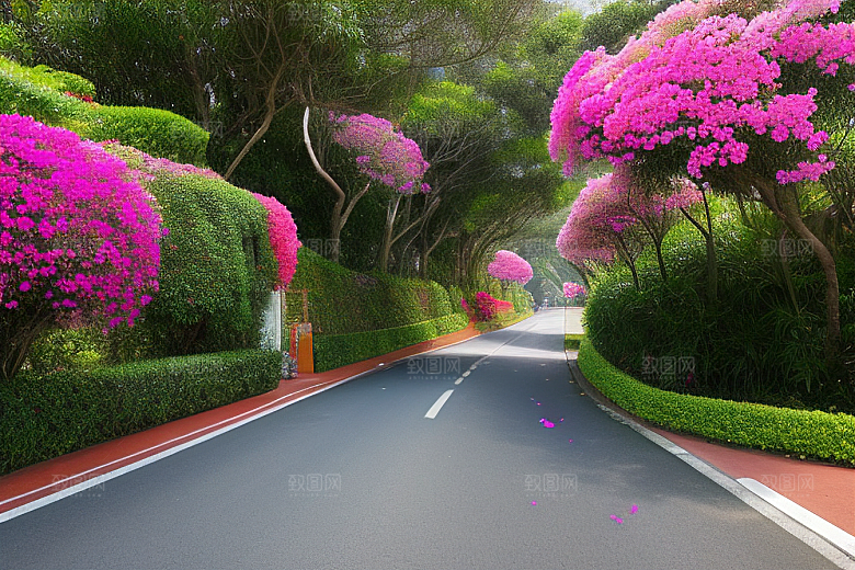 花海奇观厦门环岛路的绽放三角梅