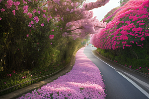 花海奇观厦门环岛路的绽放三角梅