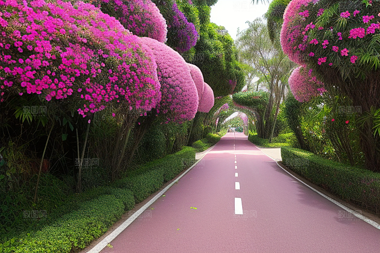 花海奇观厦门环岛路的绽放三角梅