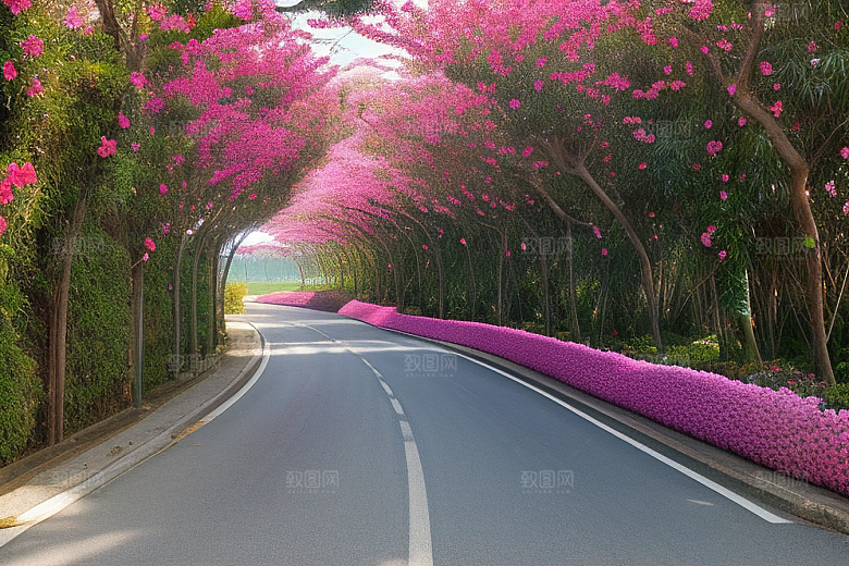 花海奇观厦门环岛路的绽放三角梅