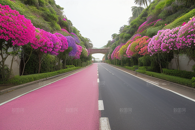 花海奇观厦门环岛路的绽放三角梅