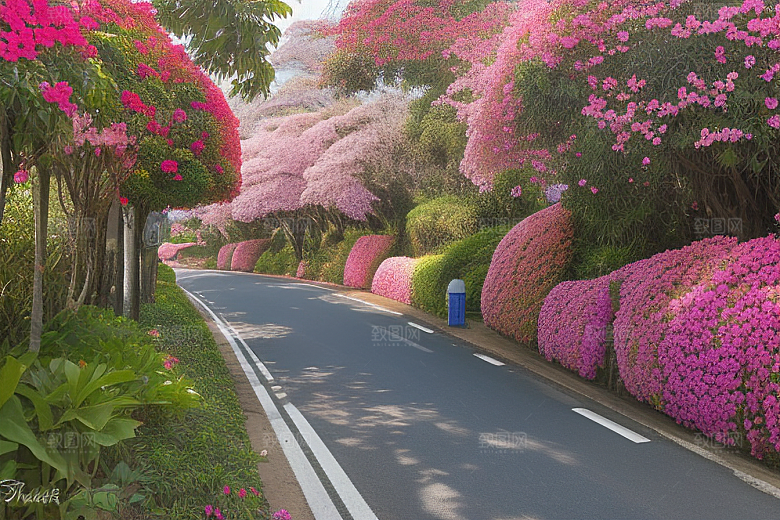 花海奇观厦门环岛路的绽放三角梅