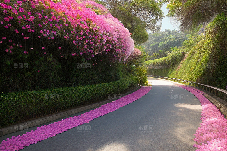 花海奇观厦门环岛路的绽放三角梅