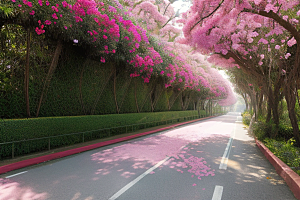 夏日仙境厦门环岛路的美丽三角梅