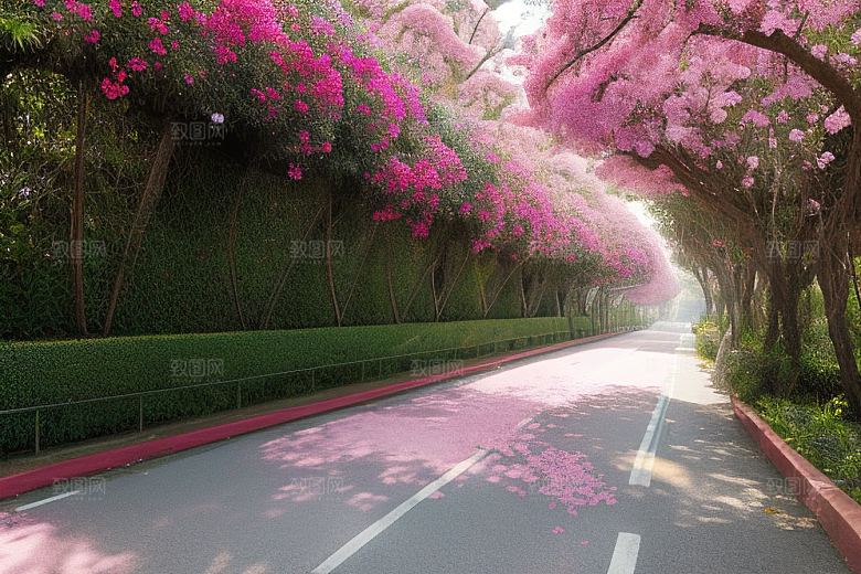 夏日仙境厦门环岛路的美丽三角梅