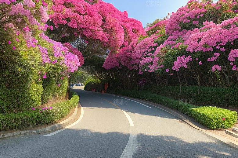 夏日仙境厦门环岛路的美丽三角梅