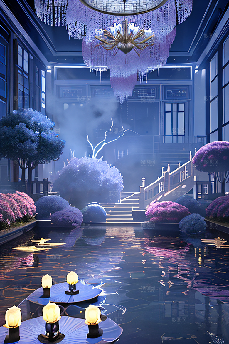 闪电下金银装饰的奇景