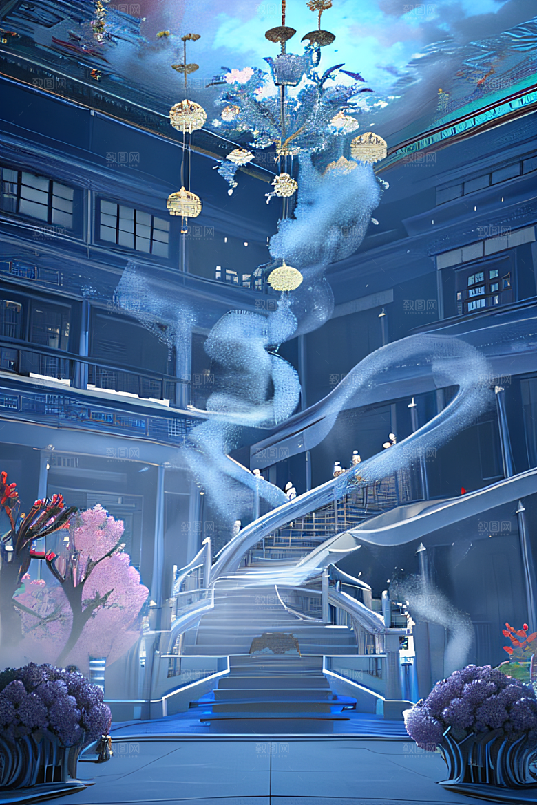 金银装饰下的水晶雕塑艺术