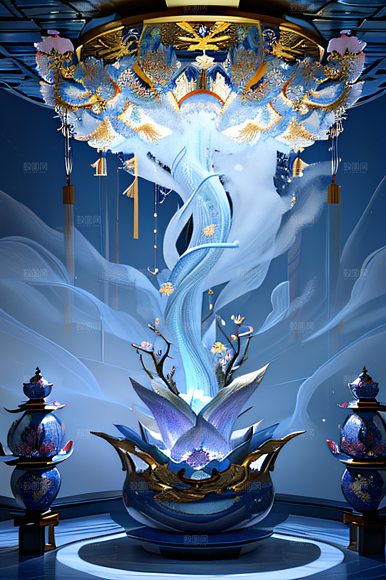 深海青花瓷烟云的奇观