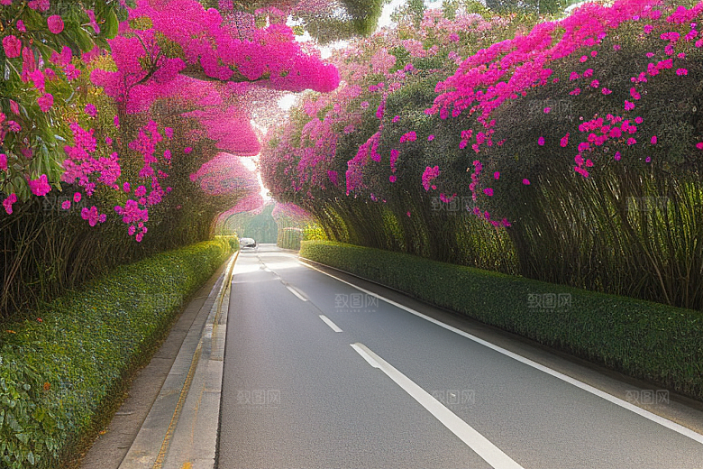 夏日仙境厦门环岛路的美丽三角梅