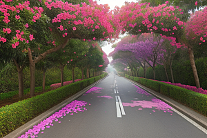 夏日仙境厦门环岛路的美丽三角梅