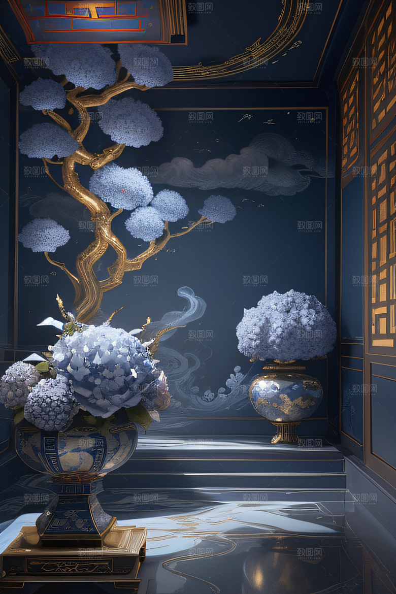 闪电与红灯笼交相辉映