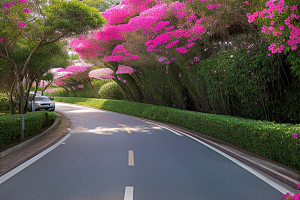 夏日仙境厦门环岛路的美丽三角梅