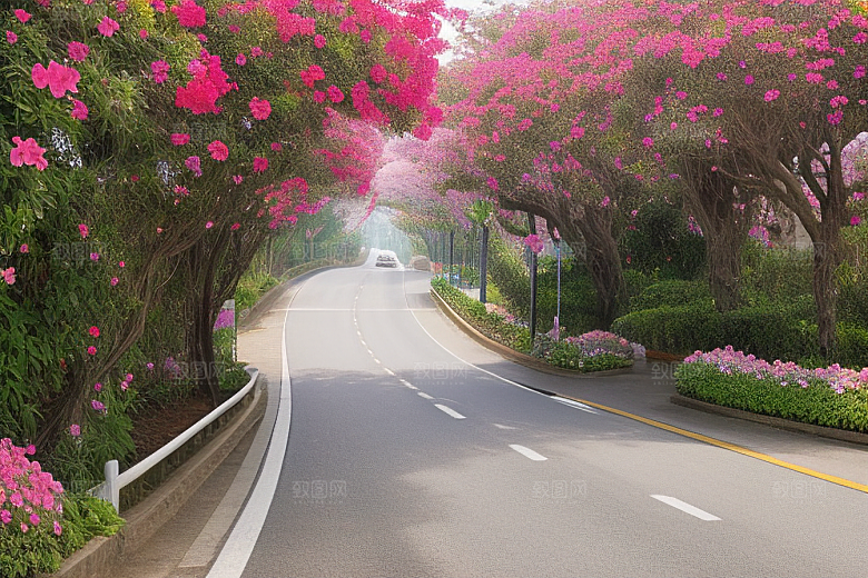 夏日仙境厦门环岛路的美丽三角梅