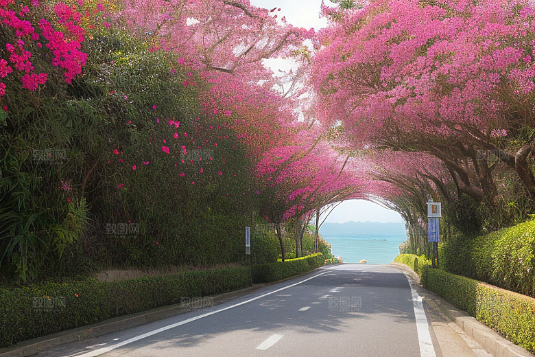 醉美花海厦门环岛路的绚烂三角梅