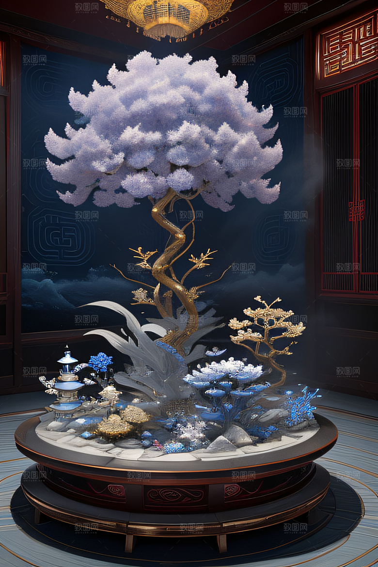 中国宫殿华丽内部的壮丽