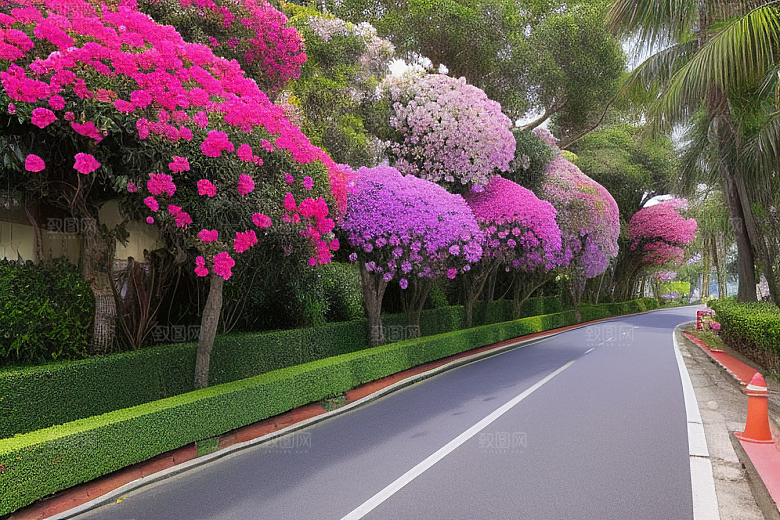 醉美花海厦门环岛路的绚烂三角梅