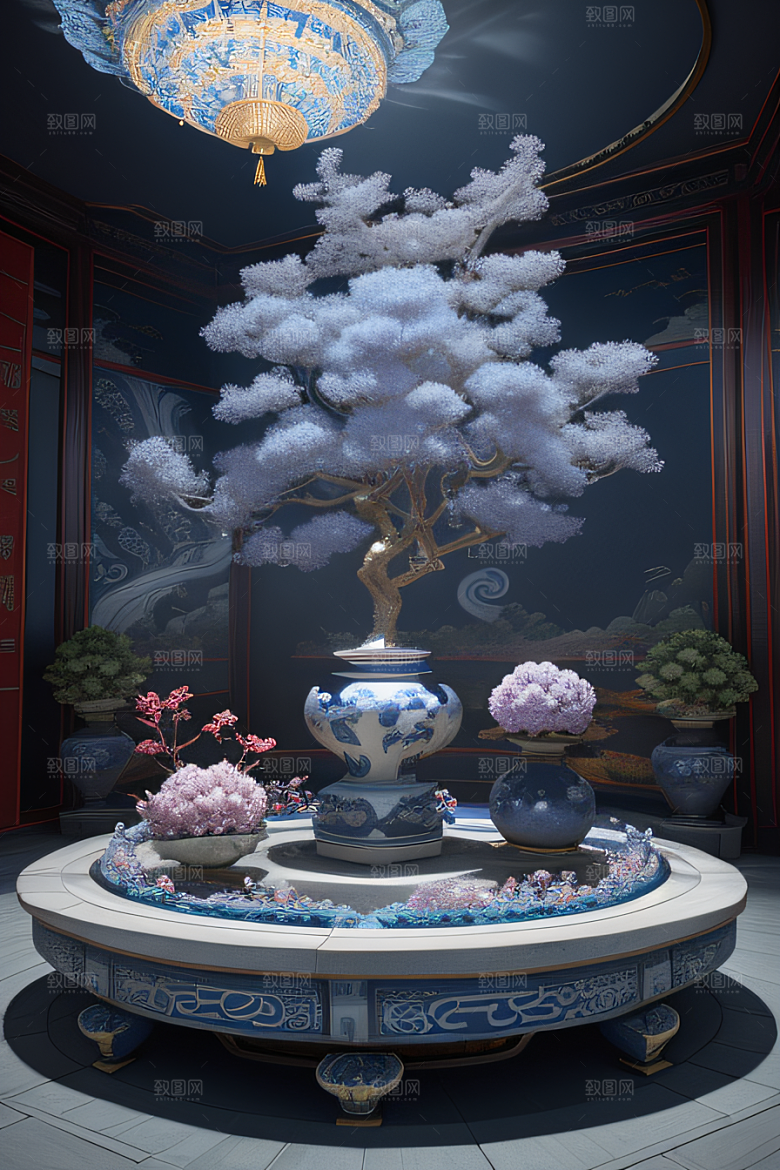 闪电下金银装饰的奇景