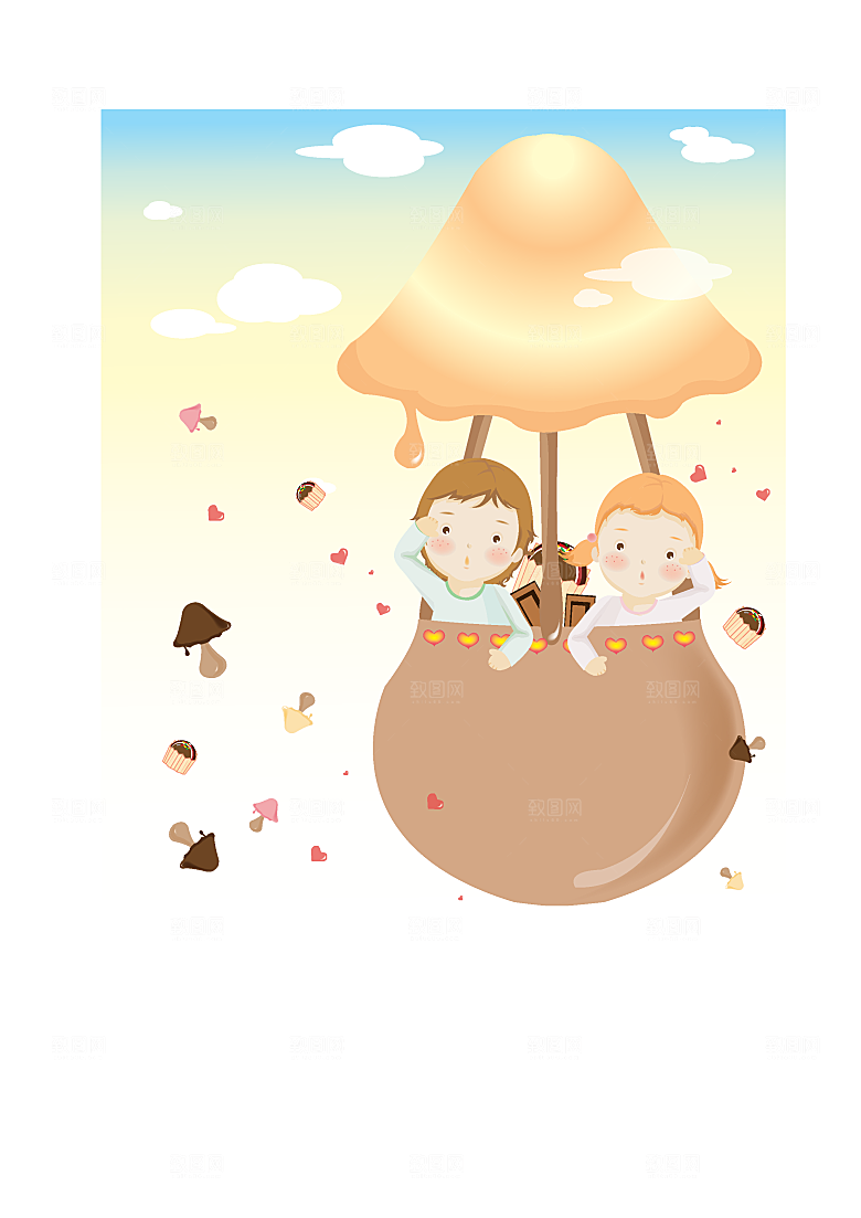 卡通手绘插画孩子设计