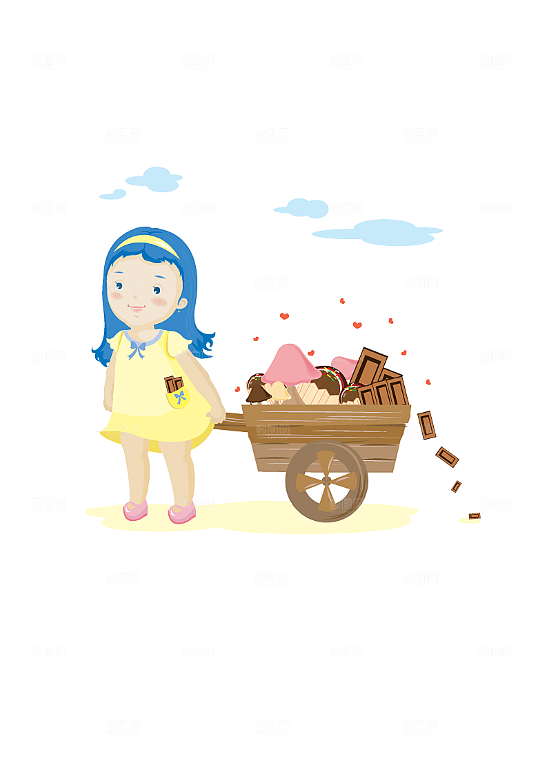 卡通手绘插画孩子设计