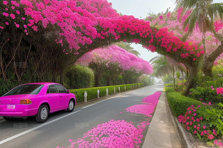 醉美花海厦门环岛路的绚烂三角梅