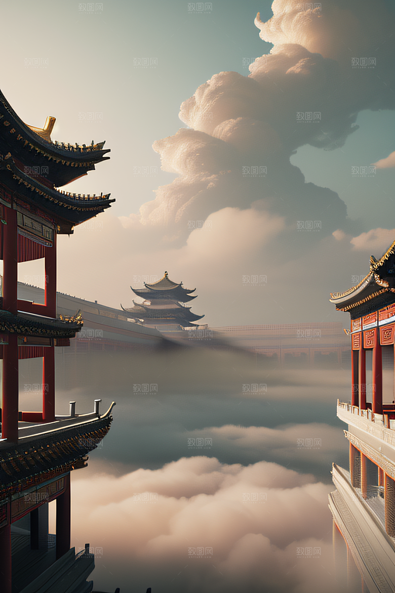 超现实的幻境中国宫殿的奇幻之旅