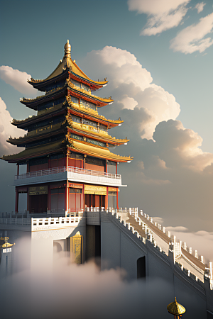超现实的幻境中国宫殿的奇幻之旅