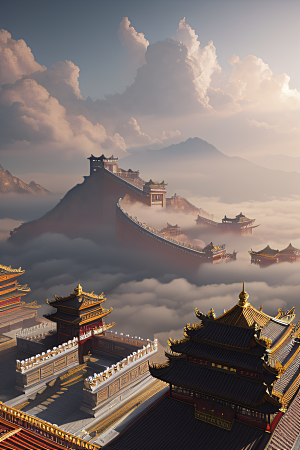 超现实的幻境中国宫殿的奇幻之旅