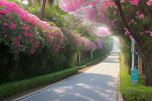 美丽花景厦门环岛路的盛放三角梅