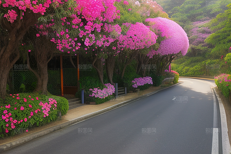 美丽花景厦门环岛路的盛放三角梅