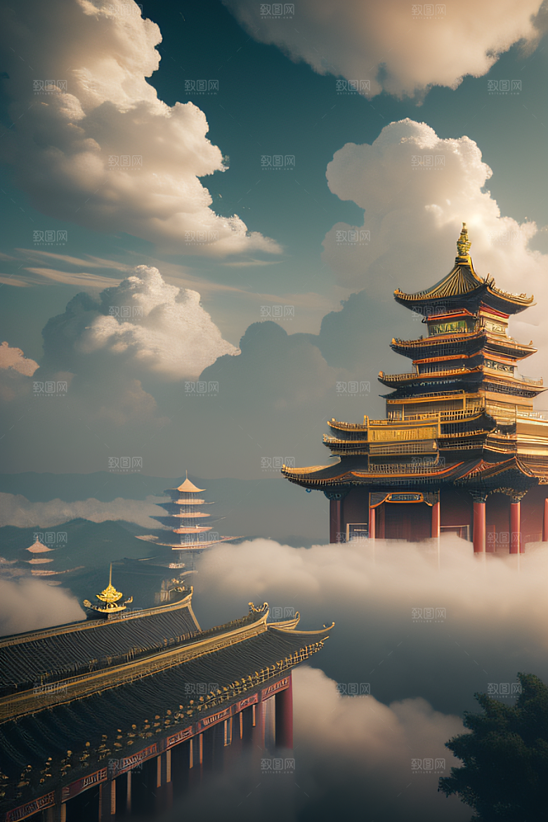 云端中的中国宫殿