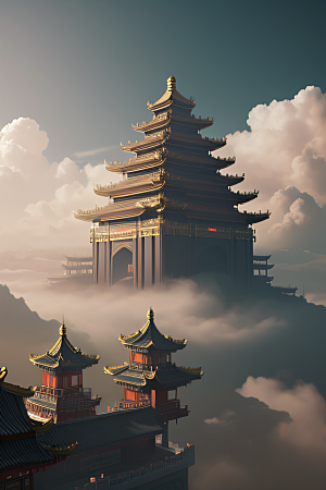 云端中的中国宫殿