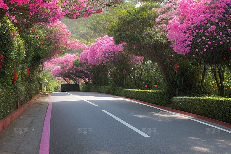 美丽花景厦门环岛路的盛放三角梅