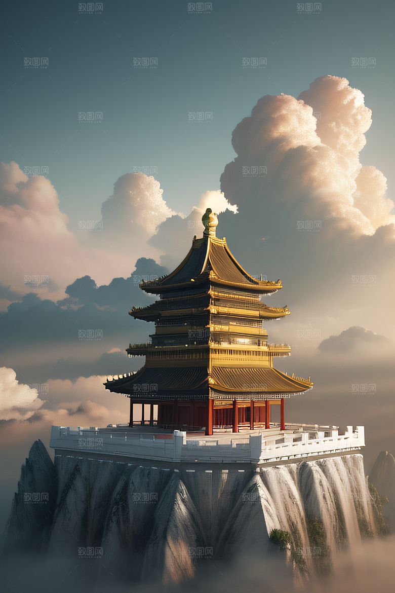 神秘华丽宛如仙境中国宫殿的奇幻之旅