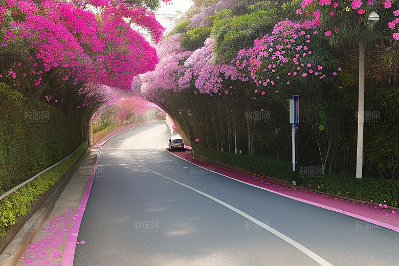 美丽花景厦门环岛路的盛放三角梅